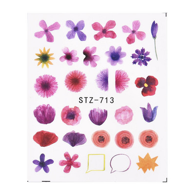 1 tk Lehtlill Must Roheline Komplekt Küünte kleebised Küünekaunistus Veeülekande libisemiskleebised maniküüri fooliumiotsikute jaoks