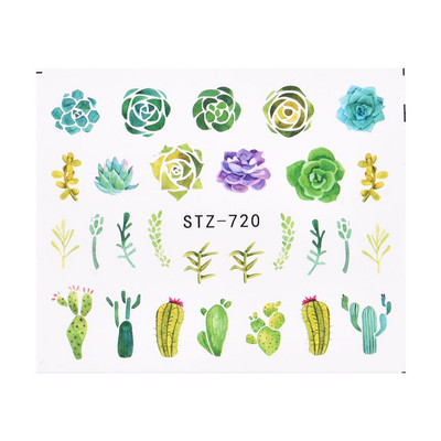 1 tk Lehtlill Must Roheline Komplekt Küünte kleebised Küünekaunistus Veeülekande libisemiskleebised maniküüri fooliumiotsikute jaoks