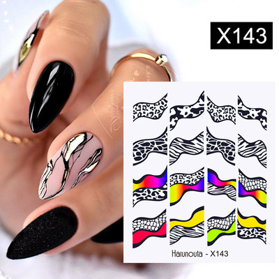 Harunouta Rainbow Wave Love Heart Pattern Αυτοκόλλητα με νερό Αυτοκόλλητα Butterfly Dragon Slider Geometry for Nails Art Decoration DIY