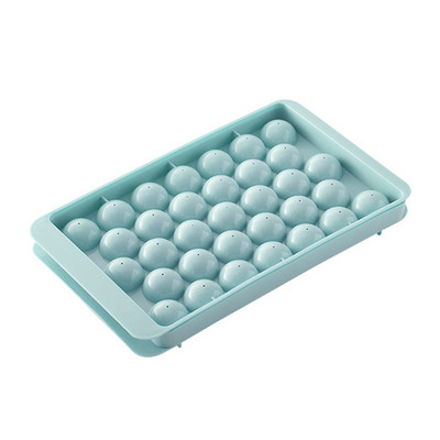 Στρογγυλή θήκη για παγάκια με καπάκι Πλαστική φόρμα παγοκύβου σε στυλ διαμαντιού Ψυγείο σφαιρικά καλούπια DIY Εργαλεία παρασκευής μπάλας πάγου Εργαλεία κουζίνας