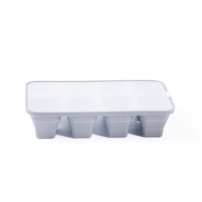 4/6/8 Režģa ledus paplātes veidņu kaste Atkārtoti lietojama paplāte Silikona ledus kubiņu veidne ar noņemamu vāku Veidne DIY ledus veidotāja ledus kubiņu paliktnis