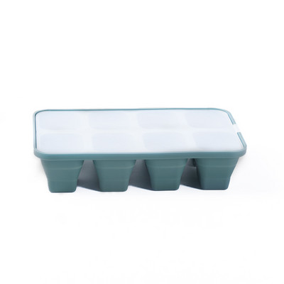 4/6/8 Režģa ledus paplātes veidņu kaste Atkārtoti lietojama paplāte Silikona ledus kubiņu veidne ar noņemamu vāku Veidne DIY ledus veidotāja ledus kubiņu paliktnis