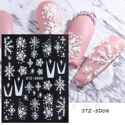 Őszi juhar köröm matrica 5D dombornyomott csúszka Aranylevelű sütőtök rózsa pillangós design körömdísz manikűr BE5DK178-180