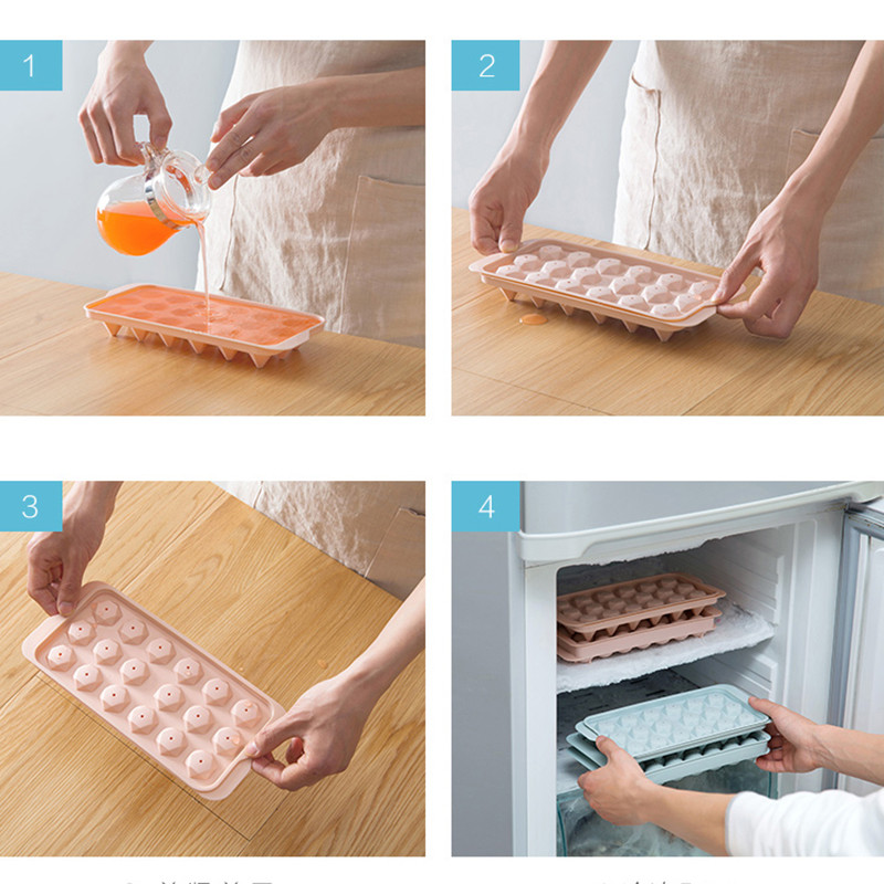 18/33 Kaev jääkast kaanega palliga jääalus Plastikust jääkuubikuvormiga külmkapp Jääpallivormi jääkast ümmargune jäävormi jääkast