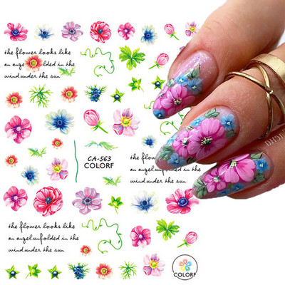 Αυτοκόλλητα νυχιών γεωμετρικές γραμμές Λευκό κίτρινο μαργαρίτα ηλιοτρόπια γράμματα πίσω κόλλα αυτοκόλλητα νυχιών Διακόσμηση για συμβουλές νυχιών ομορφιά