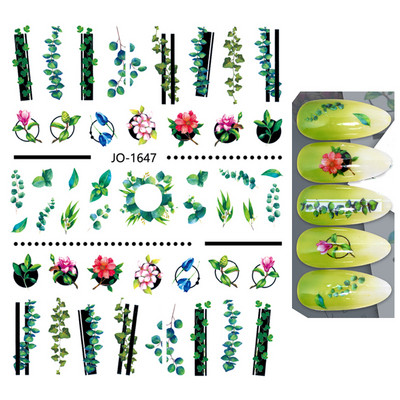 Αυτοκόλλητα νυχιών γεωμετρικές γραμμές Λευκό κίτρινο μαργαρίτα ηλιοτρόπια γράμματα πίσω κόλλα αυτοκόλλητα νυχιών Διακόσμηση για συμβουλές νυχιών ομορφιά