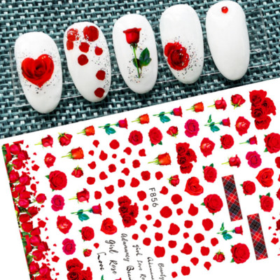 Ανοιξιάτικο λουλούδι 3D αυτοκόλλητα νυχιών ροζ γραμμής λουλουδάκια πέταλα Αυτοκόλλητα αυτοκόλλητα νυχιών στολίδια Sliders Ανοιξιάτικα διακοσμητικά μανικιούρ