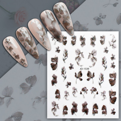 Ανοιξιάτικο λουλούδι 3D αυτοκόλλητα νυχιών ροζ γραμμής λουλουδάκια πέταλα Αυτοκόλλητα αυτοκόλλητα νυχιών στολίδια Sliders Ανοιξιάτικα διακοσμητικά μανικιούρ