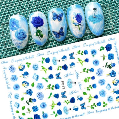 Ανοιξιάτικο λουλούδι 3D αυτοκόλλητα νυχιών ροζ γραμμής λουλουδάκια πέταλα Αυτοκόλλητα αυτοκόλλητα νυχιών στολίδια Sliders Ανοιξιάτικα διακοσμητικά μανικιούρ