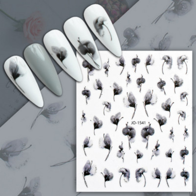 Ανοιξιάτικο λουλούδι 3D αυτοκόλλητα νυχιών ροζ γραμμής λουλουδάκια πέταλα Αυτοκόλλητα αυτοκόλλητα νυχιών στολίδια Sliders Ανοιξιάτικα διακοσμητικά μανικιούρ