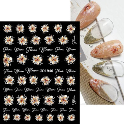 Ανοιξιάτικο λουλούδι 3D αυτοκόλλητα νυχιών ροζ γραμμής λουλουδάκια πέταλα Αυτοκόλλητα αυτοκόλλητα νυχιών στολίδια Sliders Ανοιξιάτικα διακοσμητικά μανικιούρ