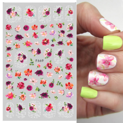 Ανοιξιάτικο λουλούδι 3D αυτοκόλλητα νυχιών ροζ γραμμής λουλουδάκια πέταλα Αυτοκόλλητα αυτοκόλλητα νυχιών στολίδια Sliders Ανοιξιάτικα διακοσμητικά μανικιούρ