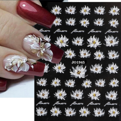 Ανοιξιάτικο λουλούδι 3D αυτοκόλλητα νυχιών ροζ γραμμής λουλουδάκια πέταλα Αυτοκόλλητα αυτοκόλλητα νυχιών στολίδια Sliders Ανοιξιάτικα διακοσμητικά μανικιούρ