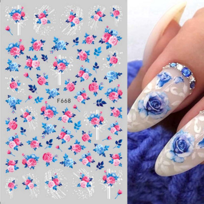 Ανοιξιάτικο λουλούδι 3D αυτοκόλλητα νυχιών ροζ γραμμής λουλουδάκια πέταλα Αυτοκόλλητα αυτοκόλλητα νυχιών στολίδια Sliders Ανοιξιάτικα διακοσμητικά μανικιούρ