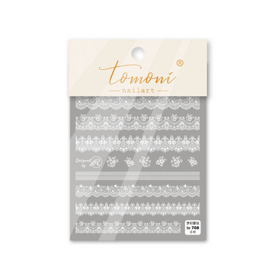 Uus loominguline kvaliteetne reljeefne küünekleebis valge pitsraam ja vintage pitsiline küünekleebis spetsiaalse disainiga maniküüritööriist