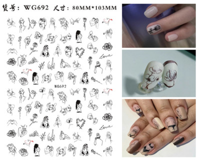 3D-pokker Disain Küünekunsti kleebised Mängukaardid Küüneliimiga kaunistused Labidad Punased Südamed Küünekleebised Armsad küünekujundused