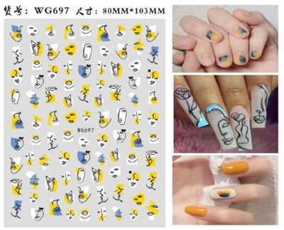 3D-pokker Disain Küünekunsti kleebised Mängukaardid Küüneliimiga kaunistused Labidad Punased Südamed Küünekleebised Armsad küünekujundused