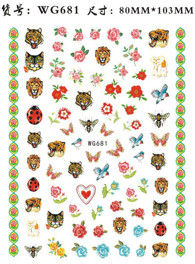 3D-pokker Disain Küünekunsti kleebised Mängukaardid Küüneliimiga kaunistused Labidad Punased Südamed Küünekleebised Armsad küünekujundused