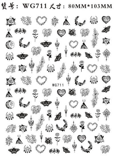 3D-pokker Disain Küünekunsti kleebised Mängukaardid Küüneliimiga kaunistused Labidad Punased Südamed Küünekleebised Armsad küünekujundused