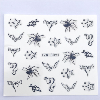 Модни стикери за нокти DIY Line Spider Angel Wing Star Sliders Manicure Decor Watercolor Nail Decal Stickers Accessoires