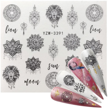 Модни стикери за нокти DIY Line Spider Angel Wing Star Sliders Manicure Decor Watercolor Nail Decal Stickers Accessoires