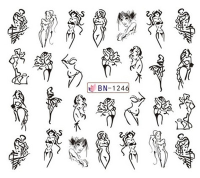 Αυτοκόλλητα μόδας για νύχια DIY Line Spider Angel Wing Star Sliders Διακόσμηση μανικιούρ Ακουαρέλα Αυτοκόλλητα νυχιών Decal Αξεσουάρ