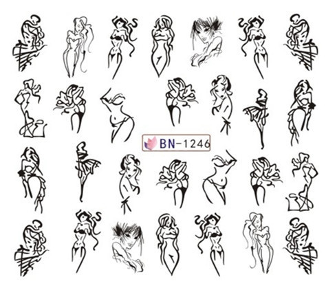 Αυτοκόλλητα μόδας για νύχια DIY Line Spider Angel Wing Star Sliders Διακόσμηση μανικιούρ Ακουαρέλα Αυτοκόλλητα νυχιών Decal Αξεσουάρ