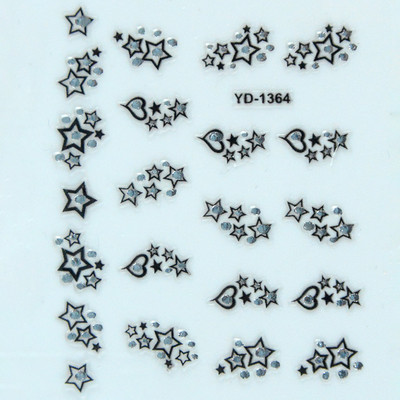 Αυτοκόλλητα νυχιών Sliders για νύχια για μανικιούρ ντεκόρ Σετ νυχιών Σχέδιο νυχιών Μαύρα λουλούδια Rhinestone Butterfly Αυτοκόλλητα