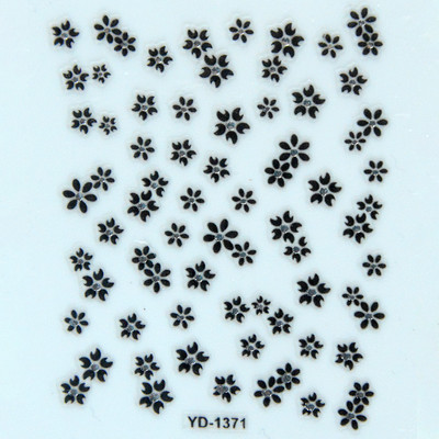 Αυτοκόλλητα νυχιών Sliders για νύχια για μανικιούρ ντεκόρ Σετ νυχιών Σχέδιο νυχιών Μαύρα λουλούδια Rhinestone Butterfly Αυτοκόλλητα