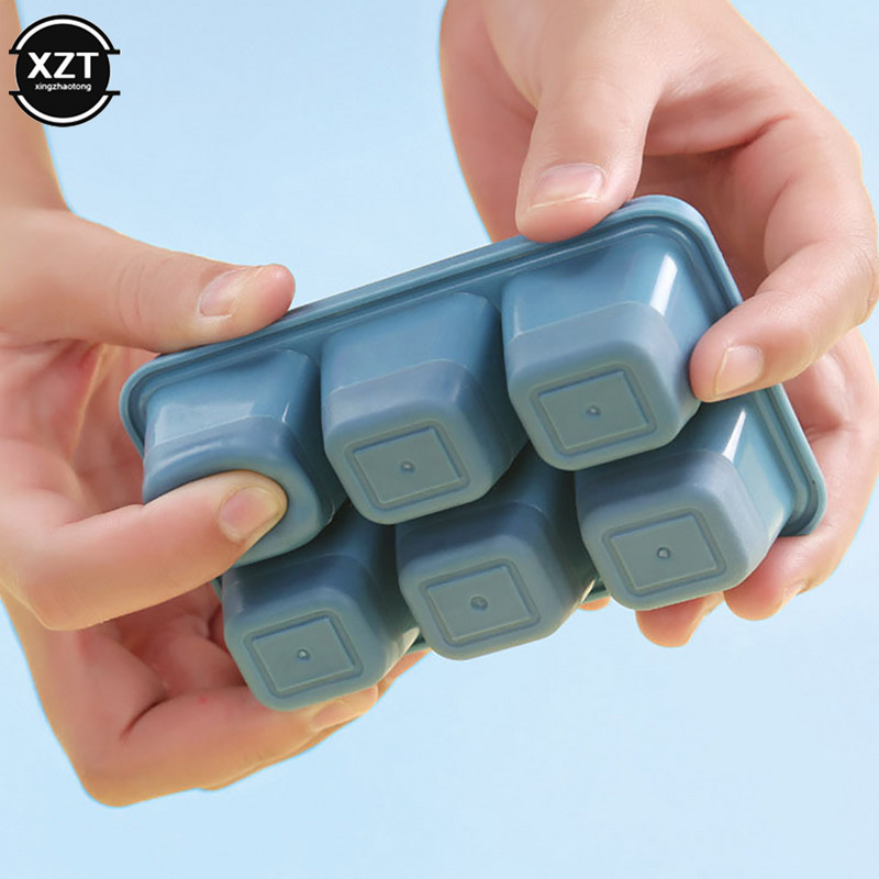 Cub de gheață Cub de gheață Mucegai înghețat Frigider Cutie de gheață înghețată de casă cu capac Cub de gheață fierbinte din silicon Instrumente de bricolaj pentru băutură rece de casă