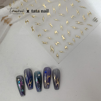 Gold Silver Spice Girl Hottie New Bronzing Висококачествени самозалепващи се стикери за нокти Декорации за изкуство за нокти Дизайн на стикери за нокти TA-146