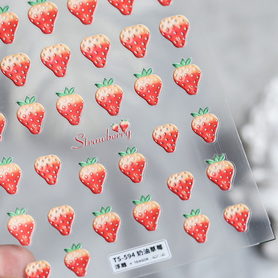 Σχέδιο Fresh Sweet Fruits 3D Αυτοκόλλητα Διακοσμητικά νυχιών Αυτοκόλλητα Λεμόνι Κεράσι 5D Soft Reliefs Χαλκομανίες νυχιών Χονδρική