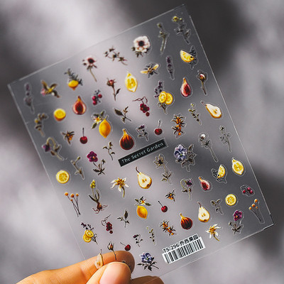 Σχέδιο Fresh Sweet Fruits 3D Αυτοκόλλητα Διακοσμητικά νυχιών Αυτοκόλλητα Λεμόνι Κεράσι 5D Soft Reliefs Χαλκομανίες νυχιών Χονδρική