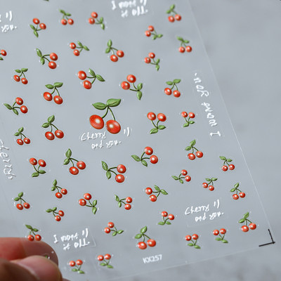 Σχέδιο Fresh Sweet Fruits 3D Αυτοκόλλητα Διακοσμητικά νυχιών Αυτοκόλλητα Λεμόνι Κεράσι 5D Soft Reliefs Χαλκομανίες νυχιών Χονδρική