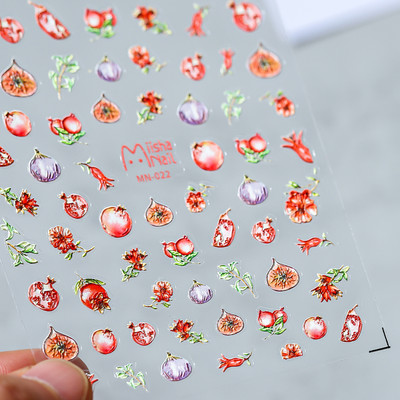 Σχέδιο Fresh Sweet Fruits 3D Αυτοκόλλητα Διακοσμητικά νυχιών Αυτοκόλλητα Λεμόνι Κεράσι 5D Soft Reliefs Χαλκομανίες νυχιών Χονδρική