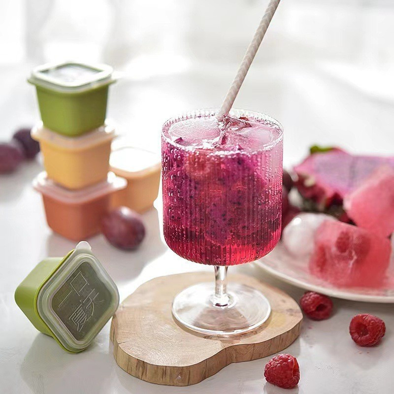 Jégtömb forma puha fedelű jégdoboz fedéllel barkácsolt gyümölcstej fagylaltkészítő hűtőszekrény jégtároló doboz nyári jégformák tálca