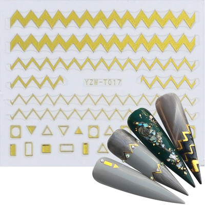 30 stílusos körömmatrica fekete-arany virág/szerelem/csipke/betűs szőlő gyémánt nyaklánc gél lakk csúszó kiegészítők körömdíszítő matricák