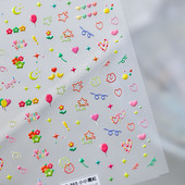1 leht Happy Mood Nail Art Kleebised Armsad Lilled Täht Kuu Süda Õhupall 3D Kleebised Multifilmi Küünte disain DIY maniküüri tarvikud