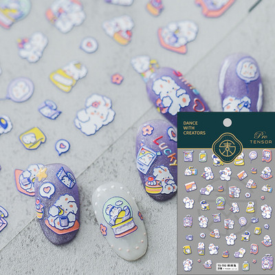 1 leht Happy Mood Nail Art Kleebised Armsad Lilled Täht Kuu Süda Õhupall 3D Kleebised Multifilmi Küünte disain DIY maniküüri tarvikud