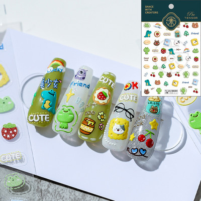 1 leht Happy Mood Nail Art Kleebised Armsad Lilled Täht Kuu Süda Õhupall 3D Kleebised Multifilmi Küünte disain DIY maniküüri tarvikud