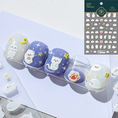 1 leht Happy Mood Nail Art Kleebised Armsad Lilled Täht Kuu Süda Õhupall 3D Kleebised Multifilmi Küünte disain DIY maniküüri tarvikud