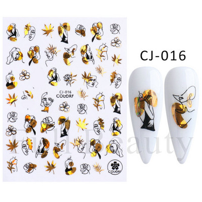 Őszi betakarítás matricák a körmökön Fekete arany őszi levél mókus fóliák matricák tippek holografikus lézeres fényes 3D körömdíszítés DecoCHCJ074