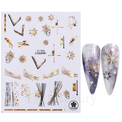 Őszi betakarítás matricák a körmökön Fekete arany őszi levél mókus fóliák matricák tippek holografikus lézeres fényes 3D körömdíszítés DecoCHCJ074