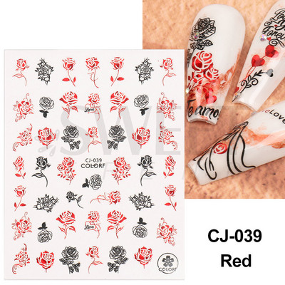 3D Love Heart Σχέδιο Βαλεντίνου Αυτοκόλλητα νυχιών Ρομαντικό Κομψό Κομψό Κοσμήματα με Δαντέλα Κόκκινη Καρδιά Sliders Μανικιούρ Βερνίκι νυχιών Αυτοκόλλητα SASW-CS