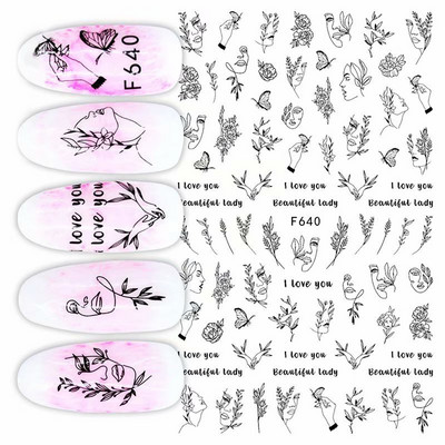 3D Love Heart Σχέδιο Βαλεντίνου Αυτοκόλλητα νυχιών Ρομαντικό Κομψό Κομψό Κοσμήματα με Δαντέλα Κόκκινη Καρδιά Sliders Μανικιούρ Βερνίκι νυχιών Αυτοκόλλητα SASW-CS