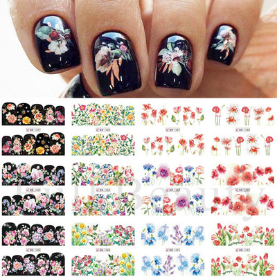 12 τεμ. αυτοκόλλητα κουνελιού για νύχια Υπέροχο κινούμενα σχέδια ζωικό σχέδιο Γεωμετρικό μπαλόνι καρότο ολισθαίνοντα νύχια μεταφοράς νερού Συμβουλές νυχιών LABY073-084