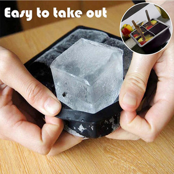 4/6/8/15 Grid Big Tray Ice Mold Giant Jumbo Large Food Grade Silicone Ice Cube Square Tray Mold DIY Ice Maker Ice Cube Tray