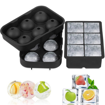 4/6/8/15 Grid Big Tray Ice Mold Giant Jumbo Large Food Grade Silicone Ice Cube Square Tray Mold DIY Ice Maker Ice Cube Tray