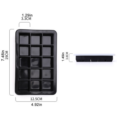 4/6/8/15 Grid Big Tray Ice Mold Giant Jumbo Large Food Grade Silicone Ice Cube Square Tray Mold DIY Ice Maker Ice Cube Tray