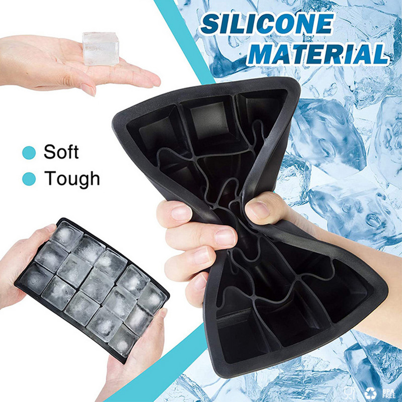 4/6/8/15 Grid Big Tray Ice Mold Giant Jumbo Large Food Grade Silicone Ice Cube Square Tray Mold DIY Ice Maker Ice Cube Tray